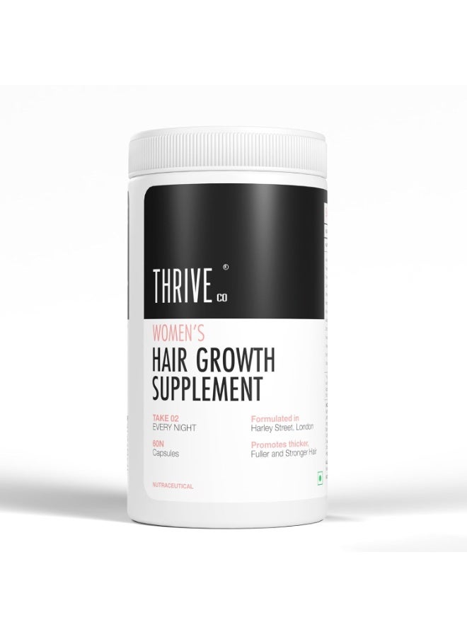 ThriveCo Women’s Hair Growth Supplement with Natural Extracts | | All-in-one Hair Vitamin with Biotin, Omega 3, Vitamin-E, Ashwagandha and Natural ExtractsIngredients| Best Hair Growth Supplement For Hair Fall Control, Regrowth & Follicle Strength | 100% DRUG FREE | 60 Capsules - Image 1